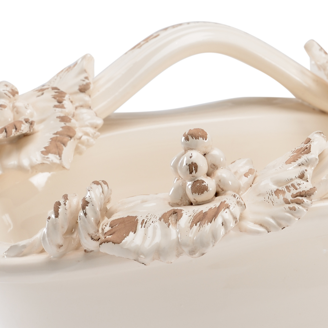 Wildwood - Vineyard Bowl in Distressed Cream Glaze, Ceramic