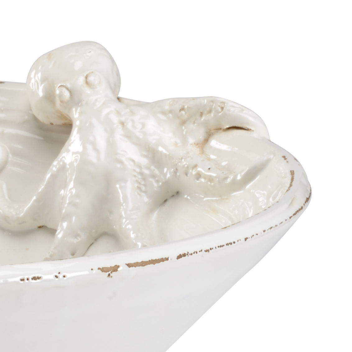 Wildwood - Seaspice Pedestal Bowl in White Glaze, Medium