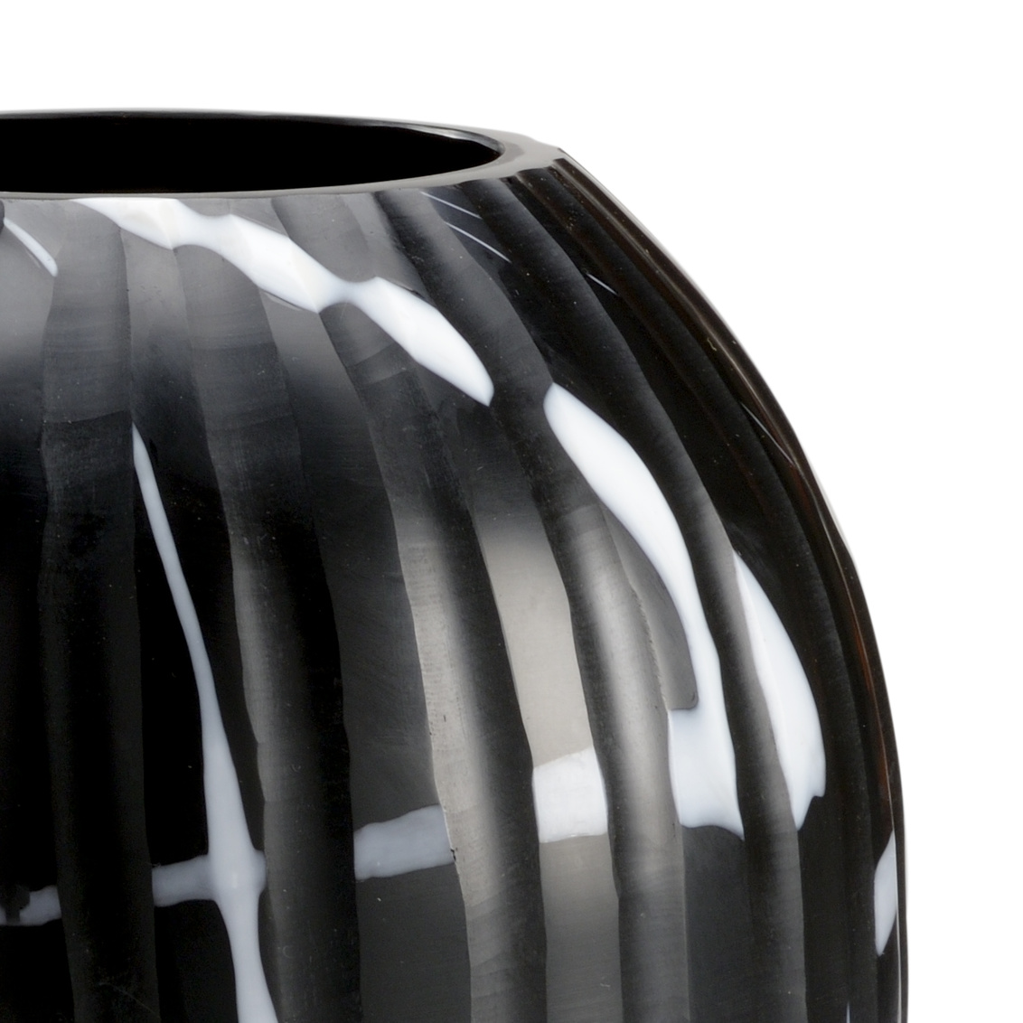 Wildwood Midnight Oil Vase - Black/White/Cut, Large