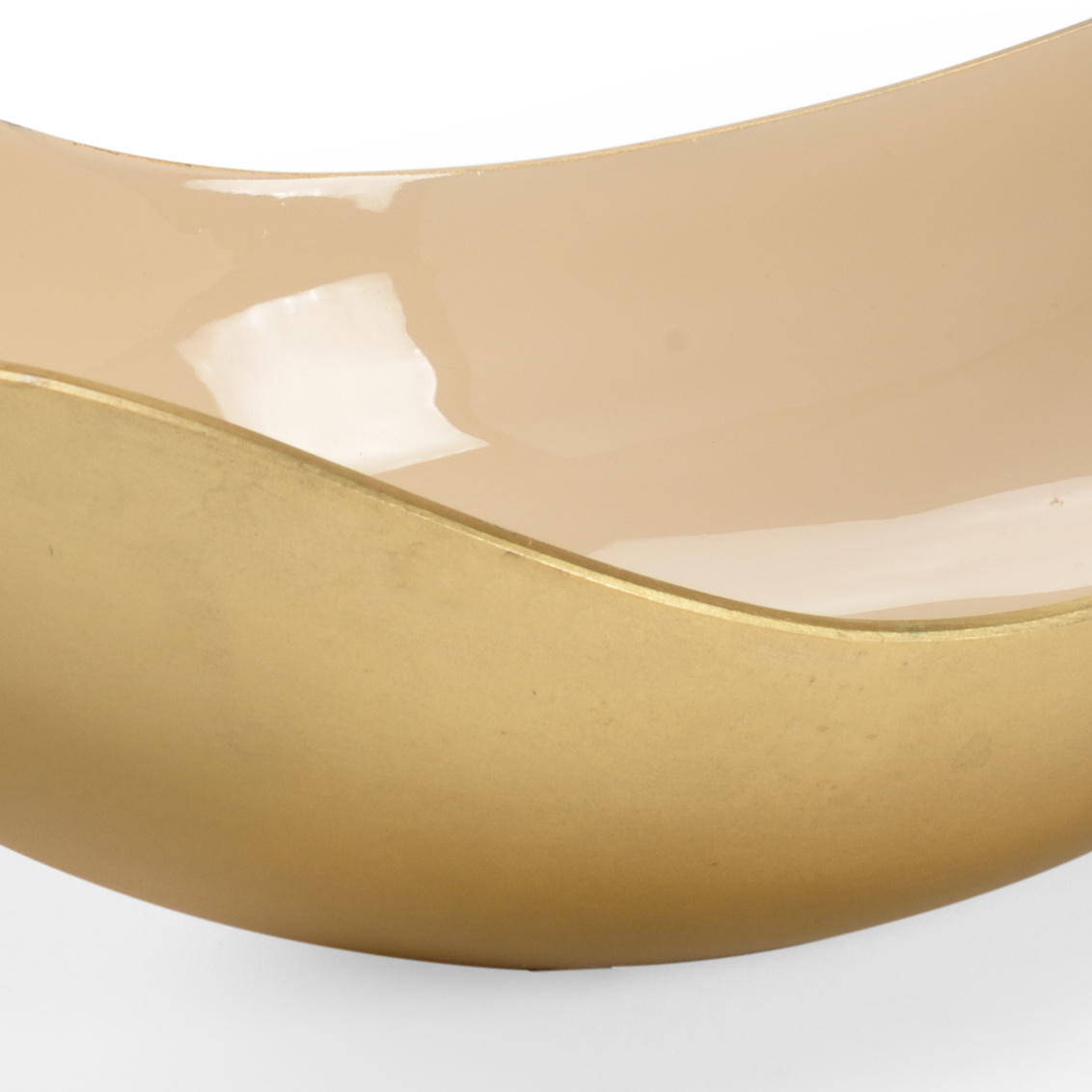 Wildwood - Blush Boat Dish in Metallic Gold/Blush, Aluminum/Enamel