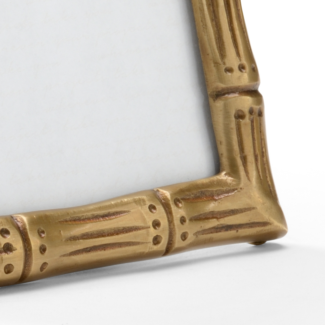 Wildwood - Brass Bamboo Frame (4x6) in Antique/Clear, Brass