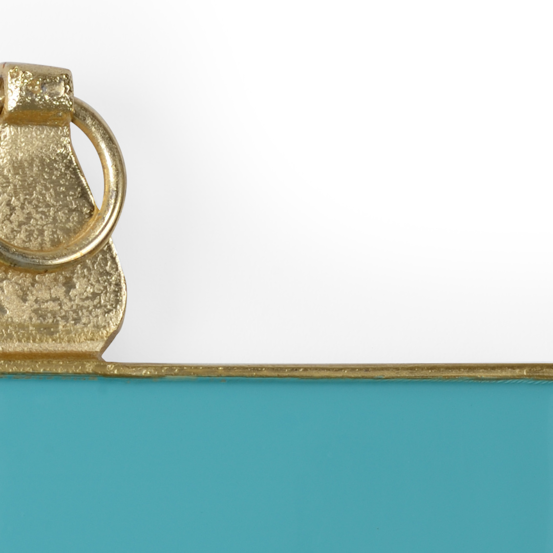 Wildwood Aqua Enamel Wall Frame - Gold/Aqua/Clear/Plain, Medium