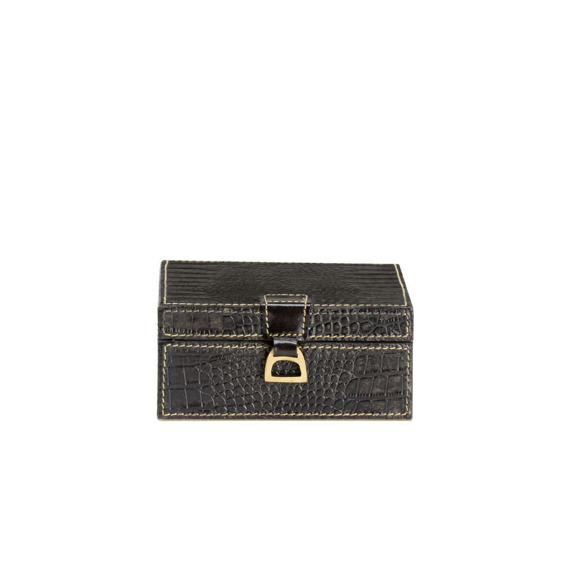 Wildwood Croc Box - Black Crocodile, Small