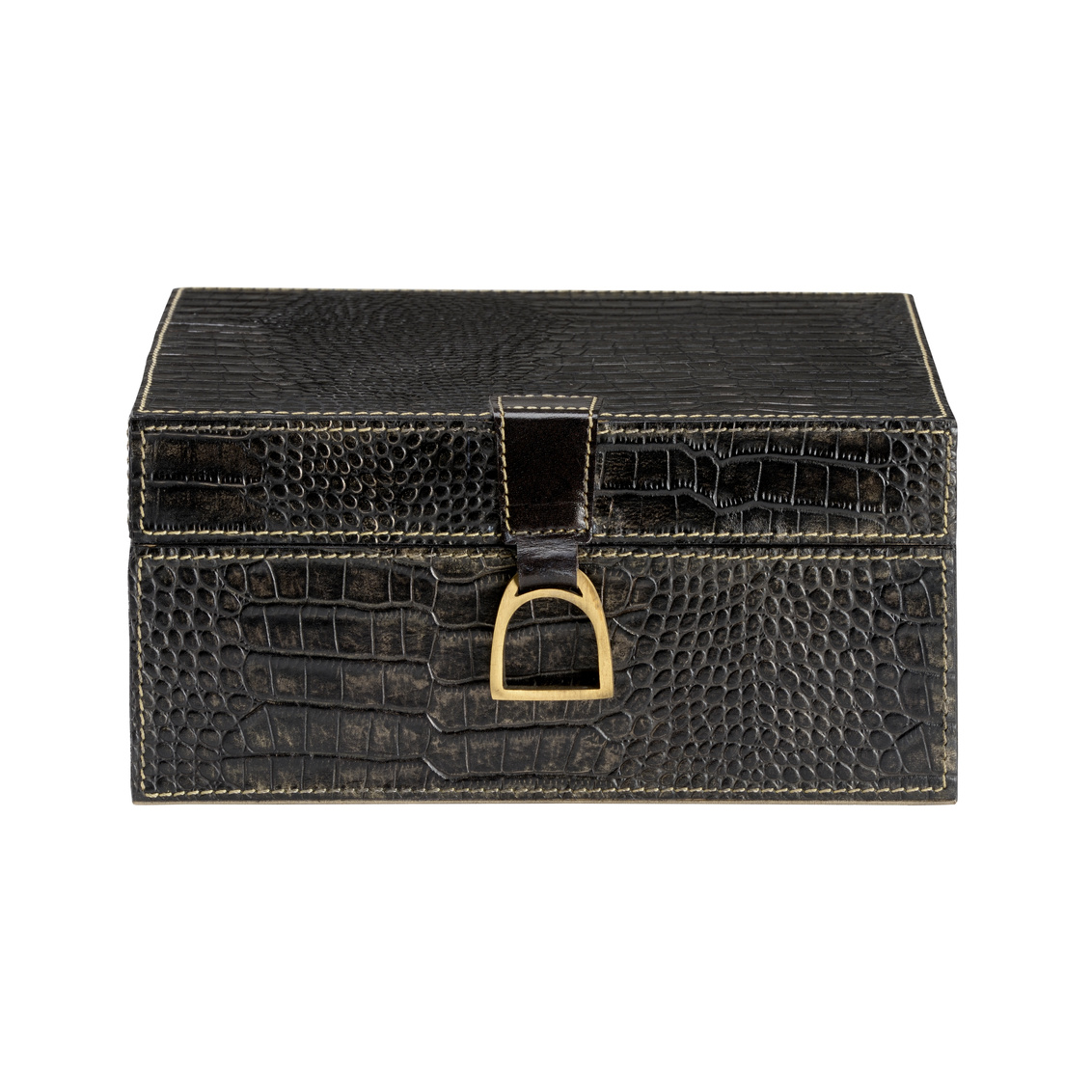 Wildwood Croc Box - Black Crocodile, Large