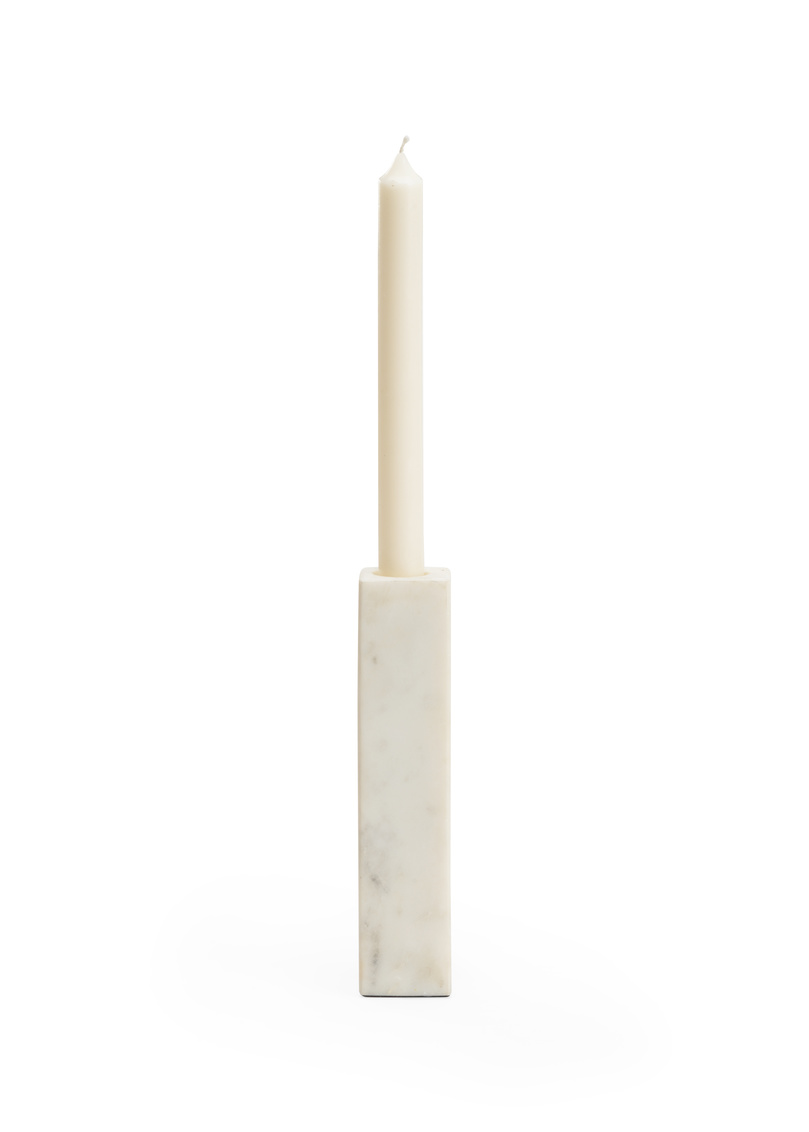 Wildwood - Cleo Candleholder in Polished Brass/Natural White, Iron