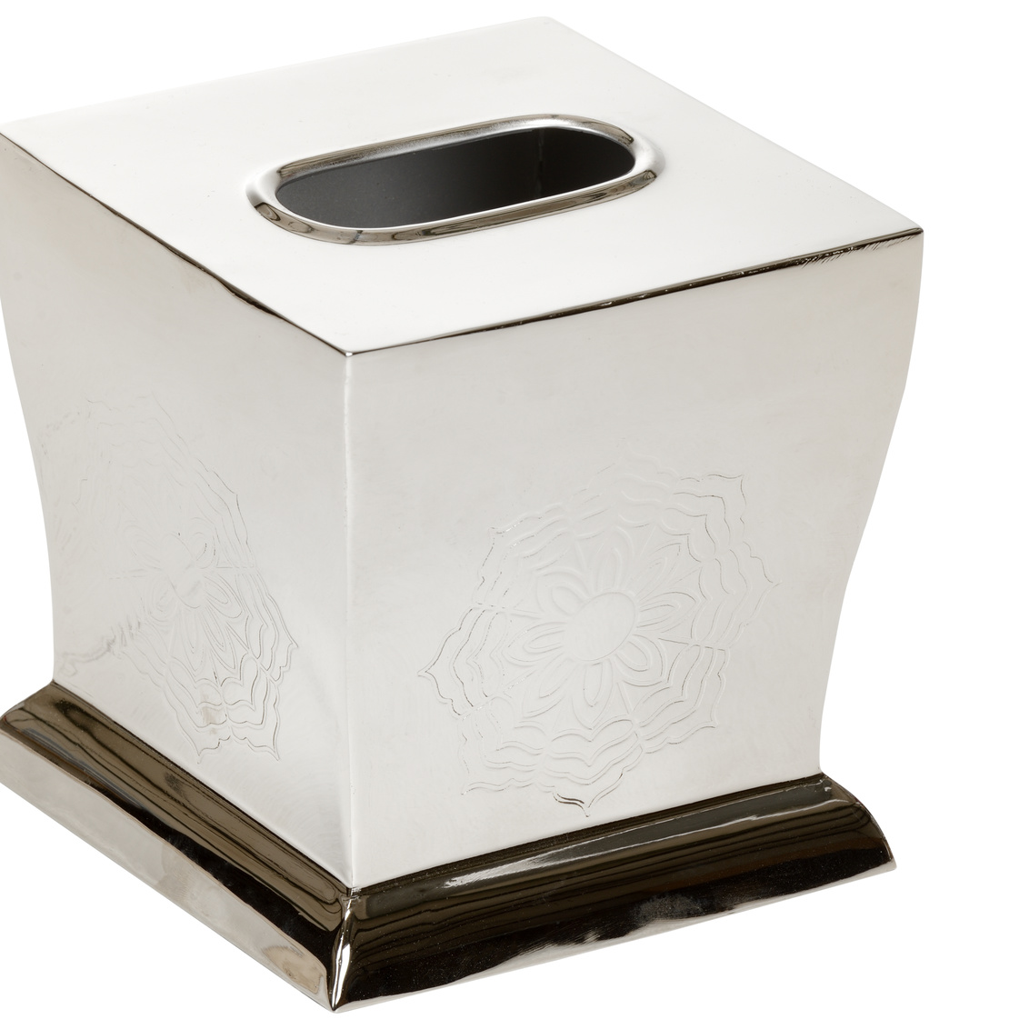 Wildwood Waved Edge Tissue Box - Nickel