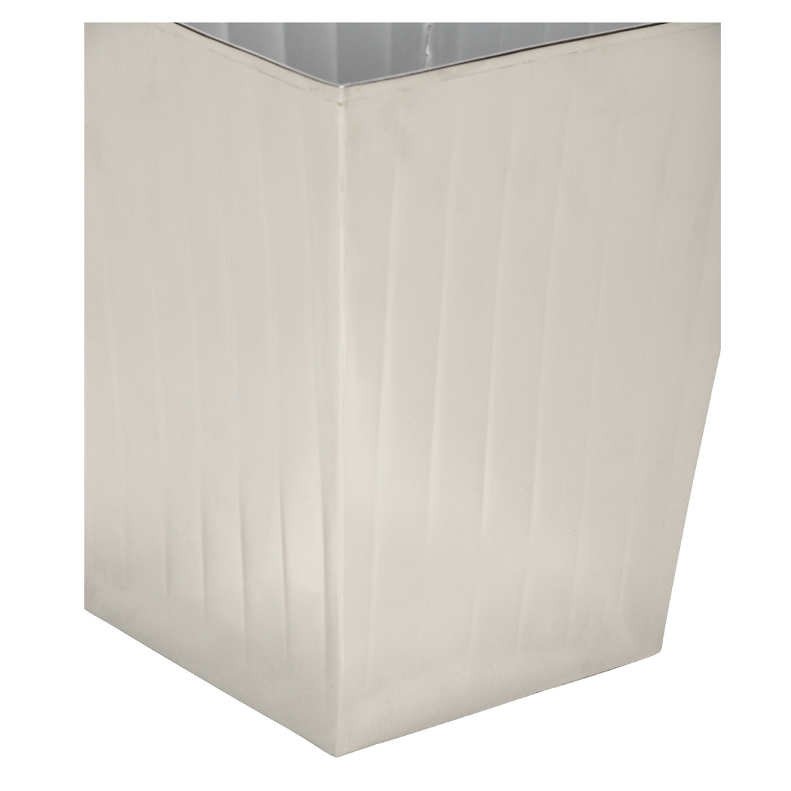 Wildwood - Ribbed Wastebasket in Polished Nickel, Aluminum