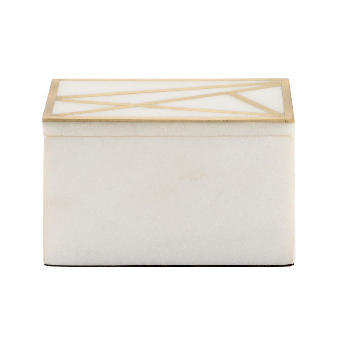 Wildwood Genesis Marble Box - Natural White/Antique Gold, Small