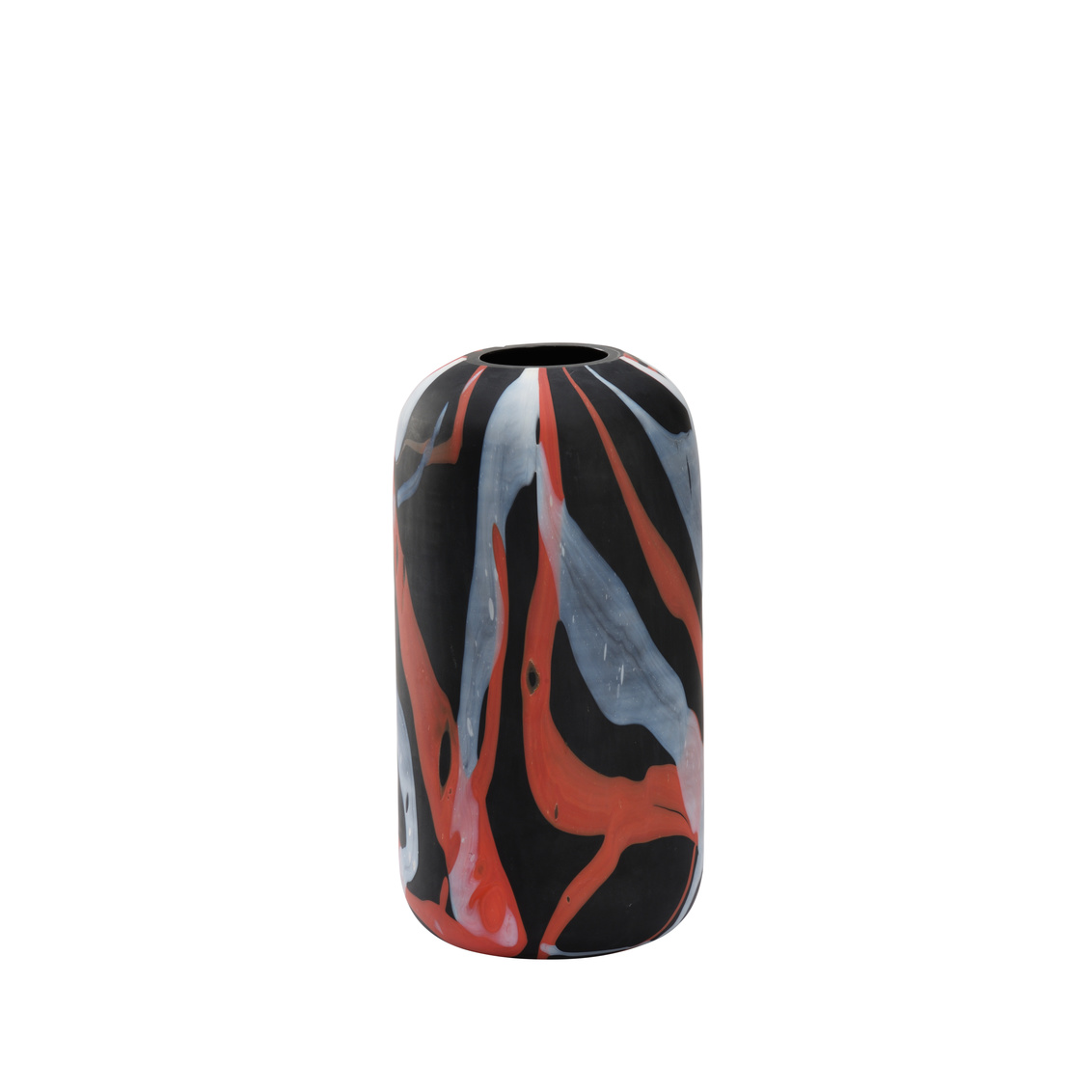 Wildwood Fico Vaso - Black/Red/White Swirl, Small