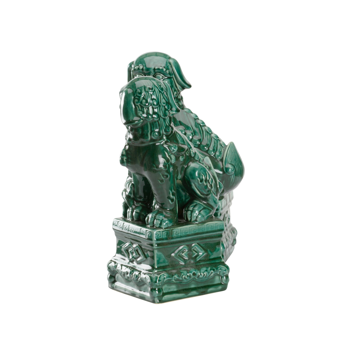 Wildwood - Scenic View Foo Dogs (Pr) in Green Glaze, Ceramic/Porcelain