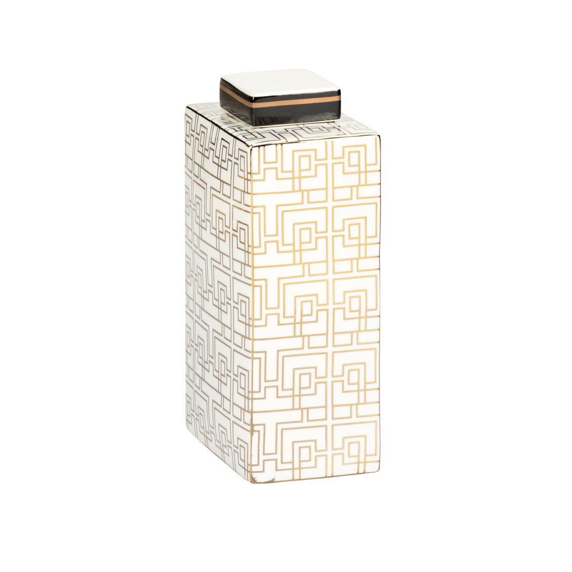 Wildwood - Celia Canister in White Glaze/Gold, Porcelain