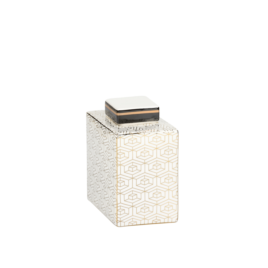 Wildwood - Clara Canister in White Glaze/Gold, Porcelain