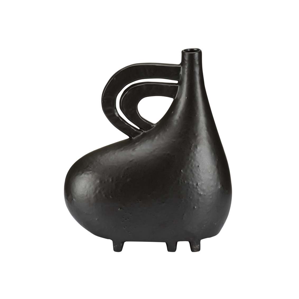 Wildwood - Punalu’U Vase I in Sandy Black, Ceramic/Porcelain