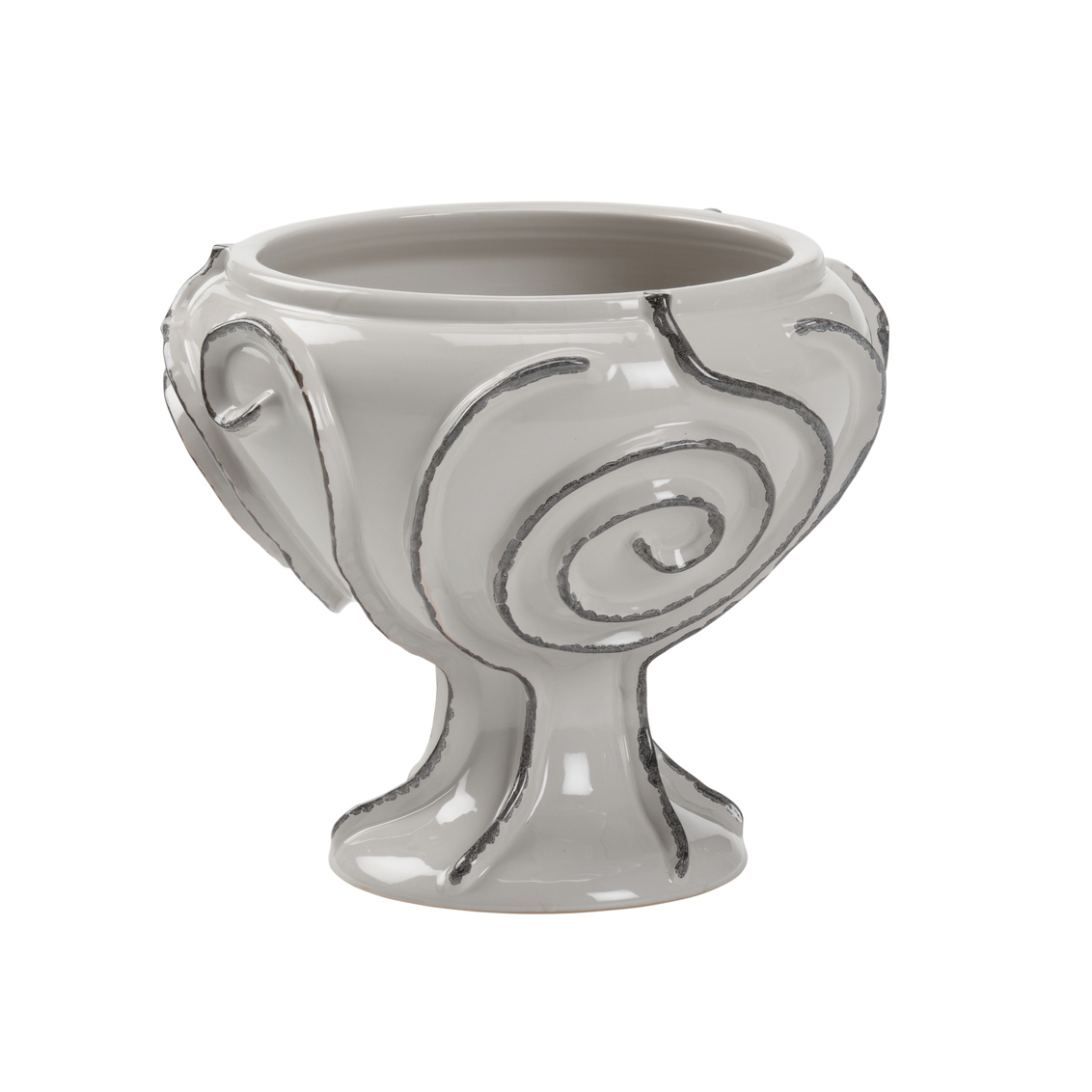 Wildwood - Capricciosa Footed Bowl in Gray Glaze, Ceramic