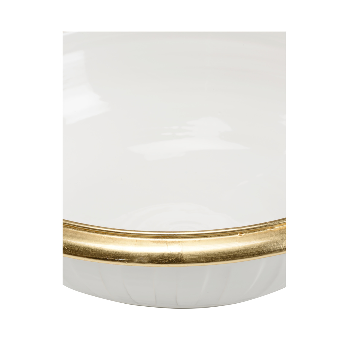 Wildwood - Blanco Bastimento in White Glaze/Gold Leaf, Ceramic/Porcelain