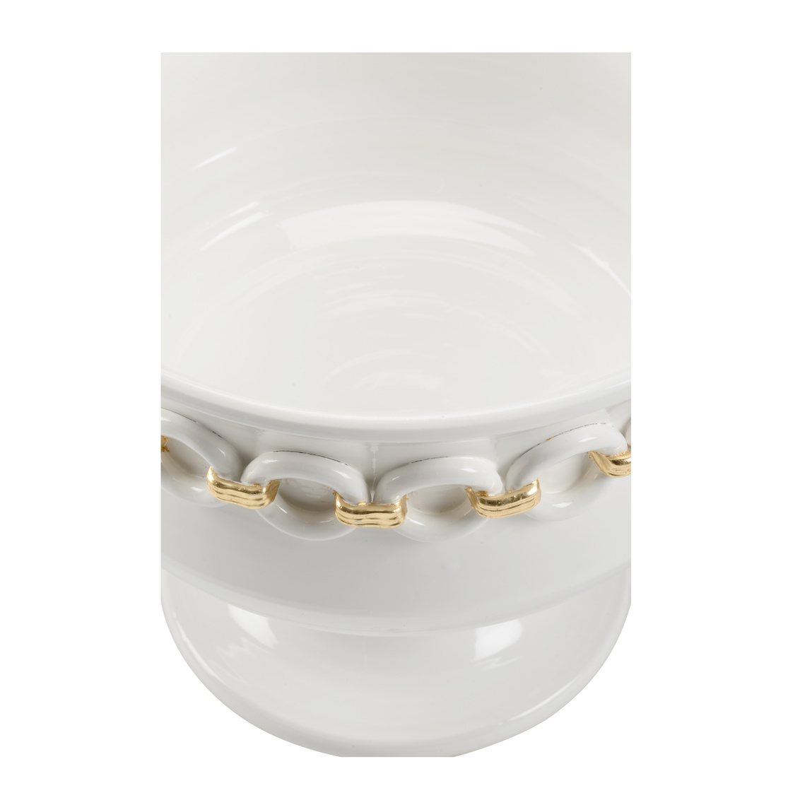 Wildwood - Shackleford Planter in White Glaze/Gold Leaf, Large