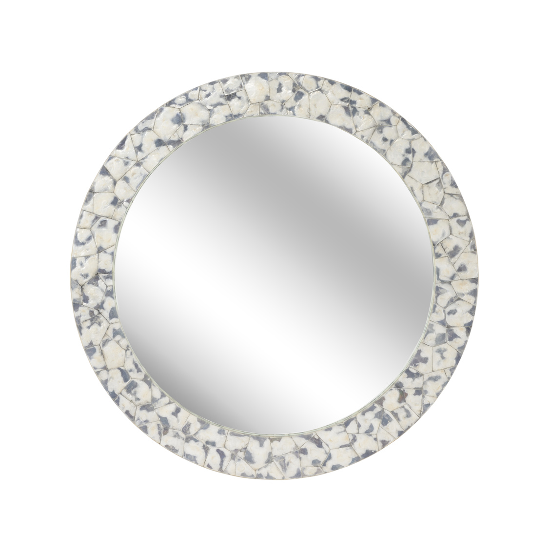 Wildwood Shell Shock Round Mirror - Gray Tortoise/Clear/Plain, Wood