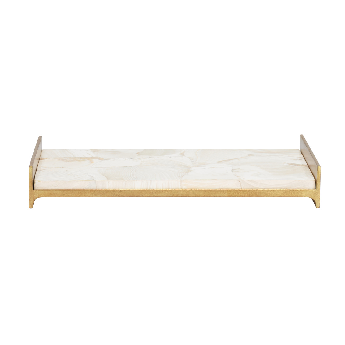 Wildwood - Neva Tray in Antique Gold/Natural White, Small