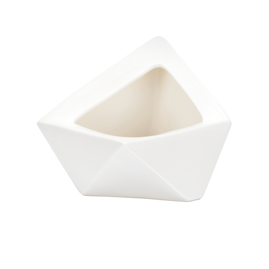 Wildwood Origami Shiro Vase - White Glaze, Ceramic/Porcelain