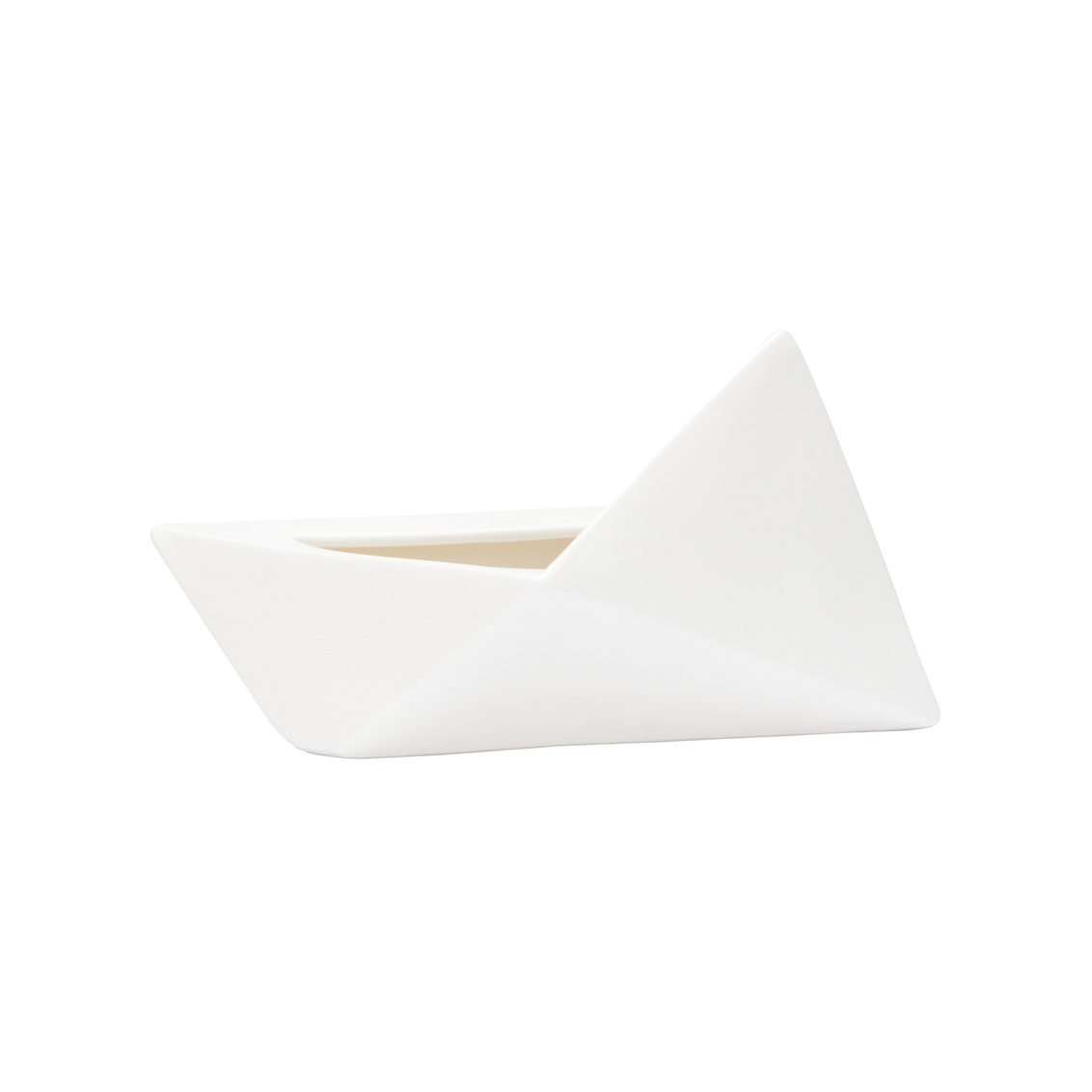 Wildwood Origami Shiro Vase - White Glaze, Ceramic/Porcelain