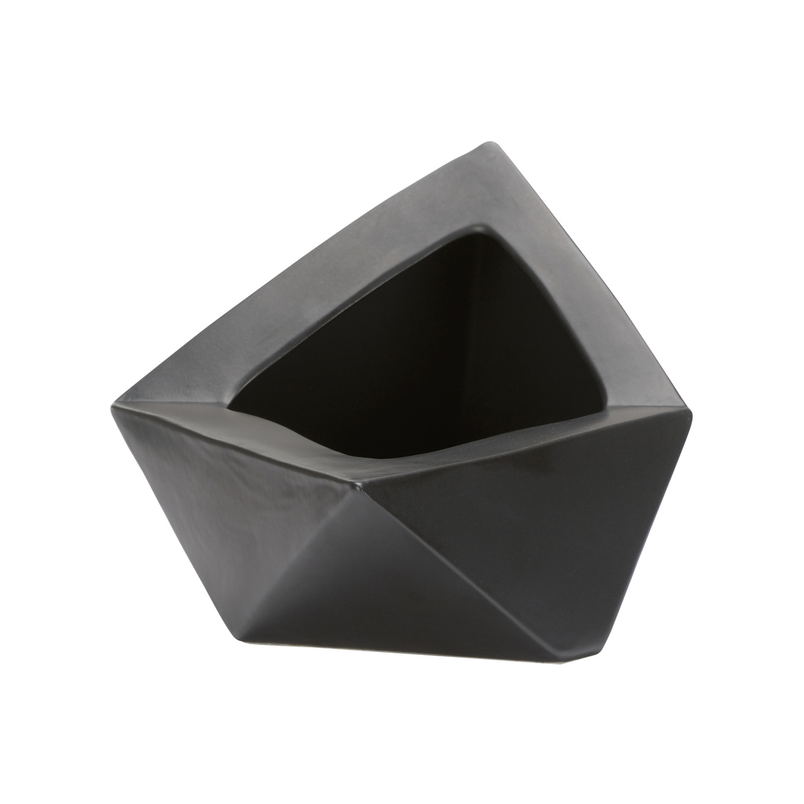 Wildwood Origami Kuro Vase - Black Glaze, Ceramic/Porcelain