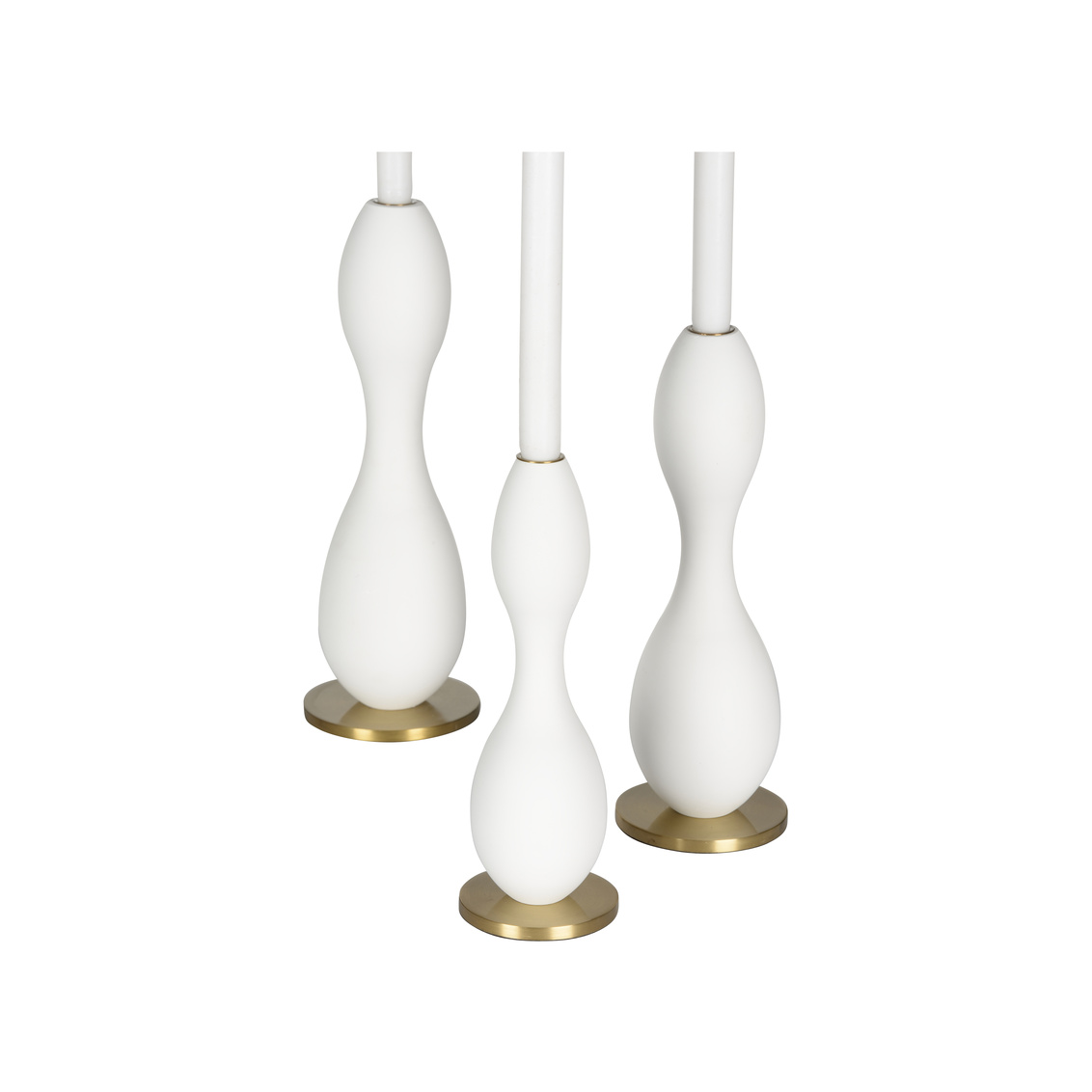 Wildwood - Brunswick Candleholders (S3) in White