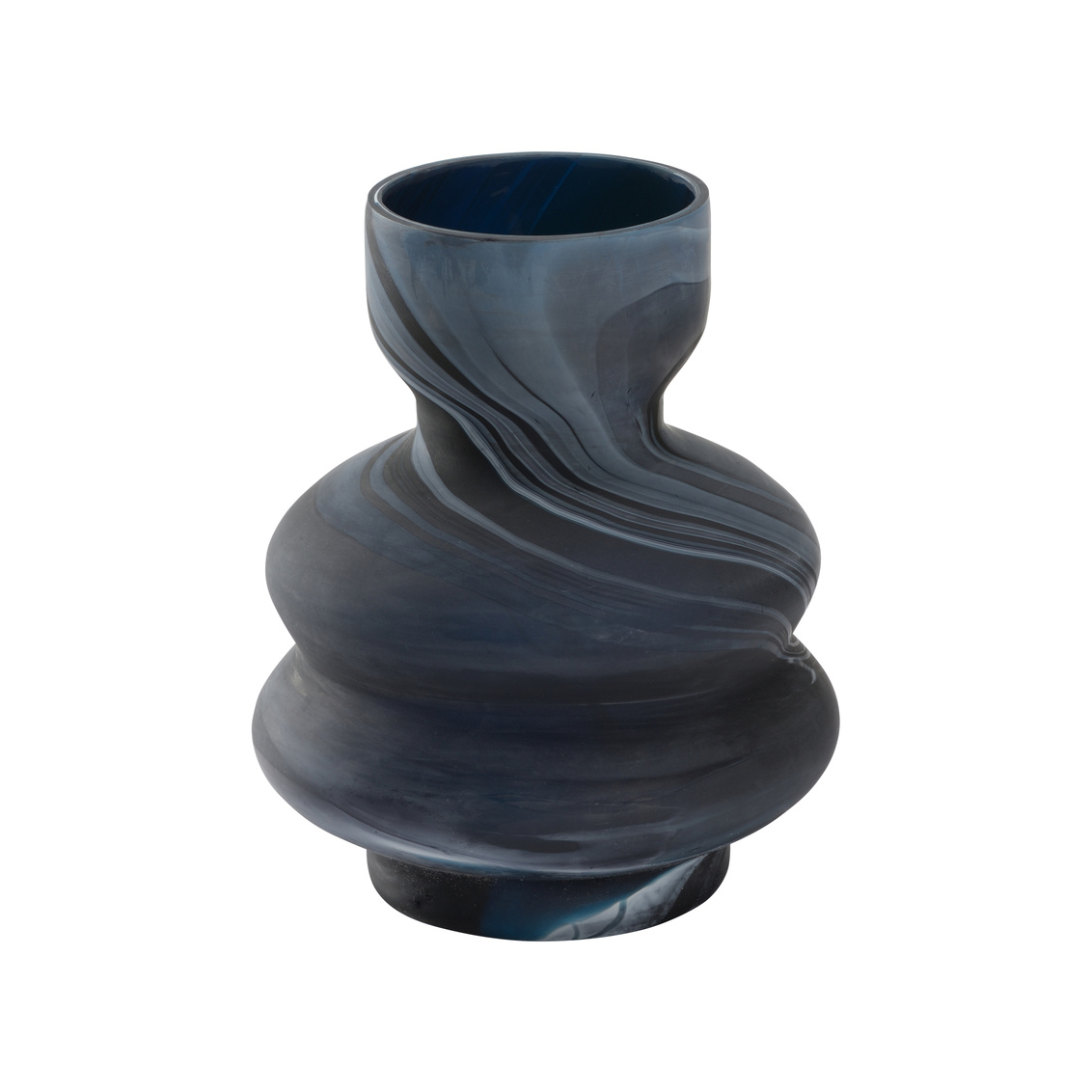 Wildwood Manali Small Vase - Blue Swirl, Glass