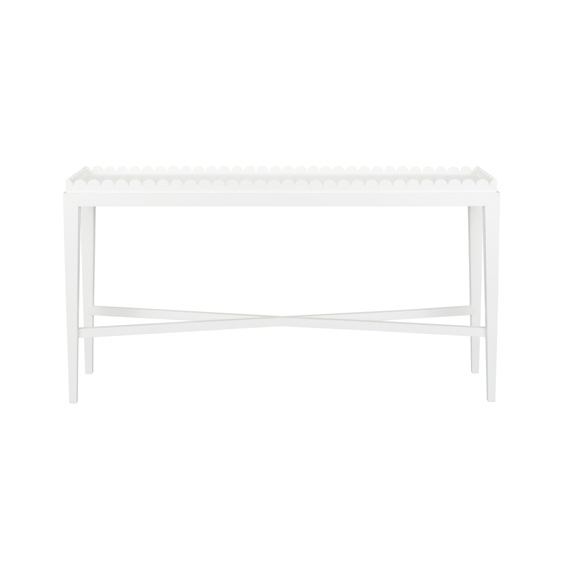 Wildwood - Scallop Console Table in Any Benjamin Moore Color, Wood