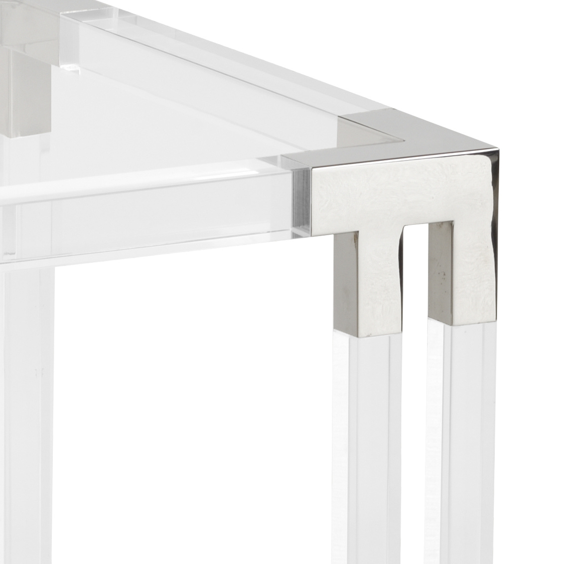 Wildwood - Bowen Side Table in Clear/Polished Nickel, Acrylic