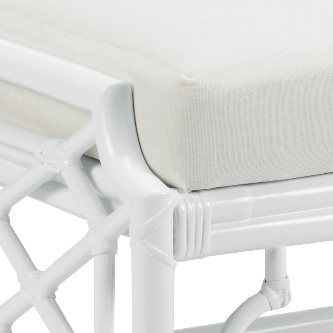 Wildwood - Wild Palm Ottoman in White