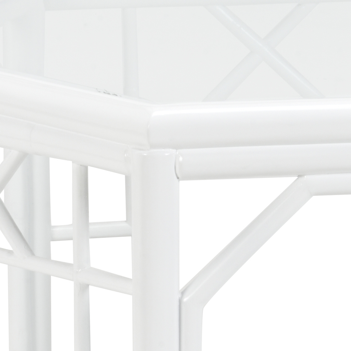 Wildwood™ Wild Palm Cocktail Table - White/Clear, Rattan