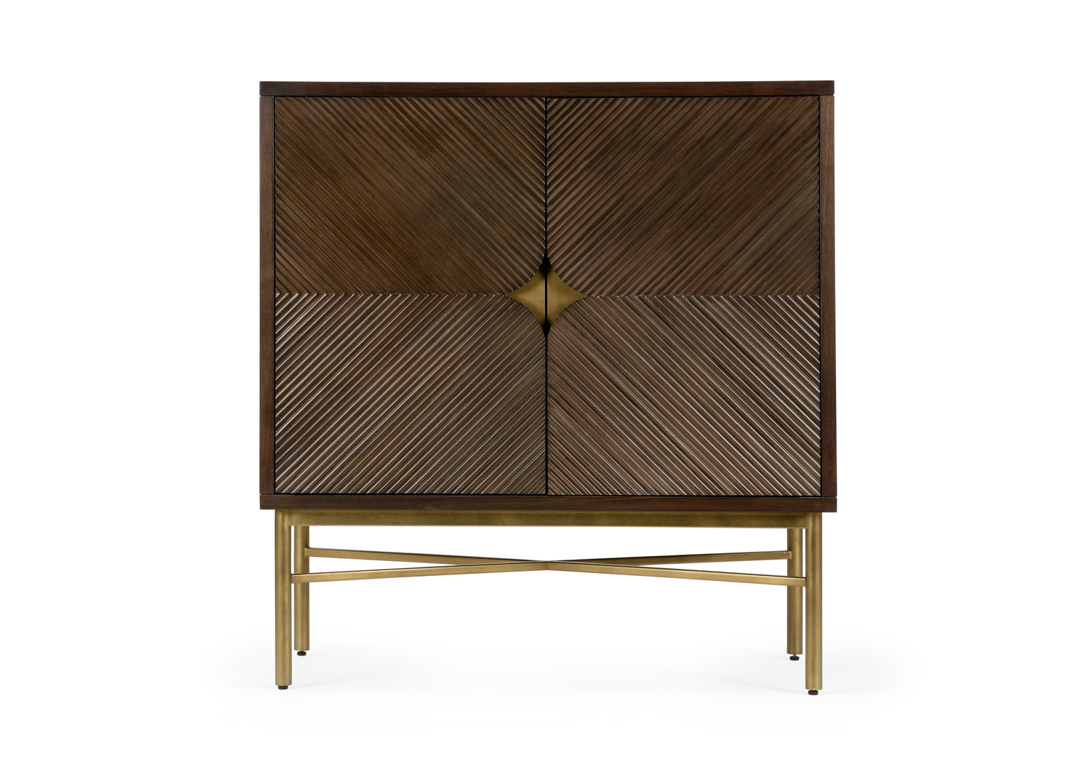 Whiteline Samana Cabinet in Black Walnut/Gold Leaf