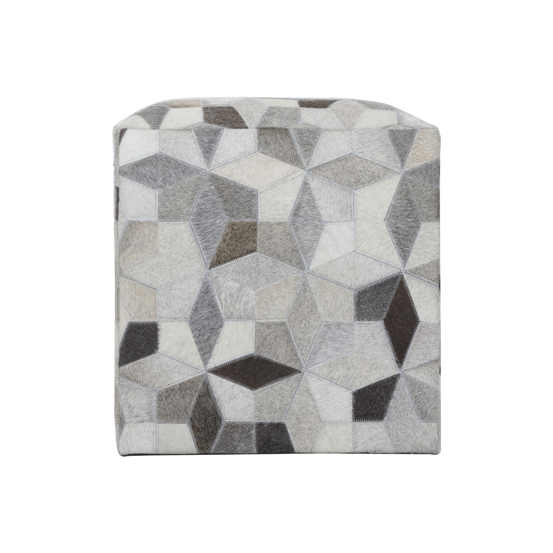 Wildwood - Shine Bright Like A Diamond Pouf in Brown/Gray/Tan, Small