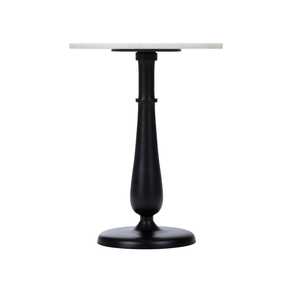 Wildwood - Mariella Marble Side Table in Matte Black/White, Small