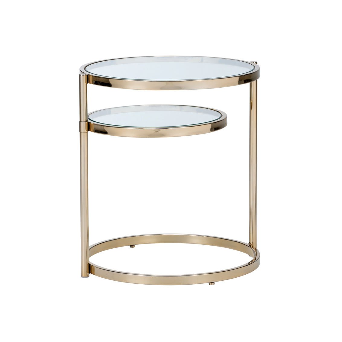 Whiteline Gold Shelfie Table in Polished Brass/Clear