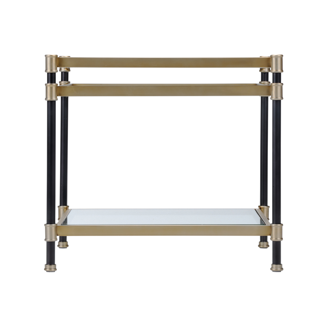 Wildwood - Reynolds Table in Matte Black/Brushed Brass/Clear, Small