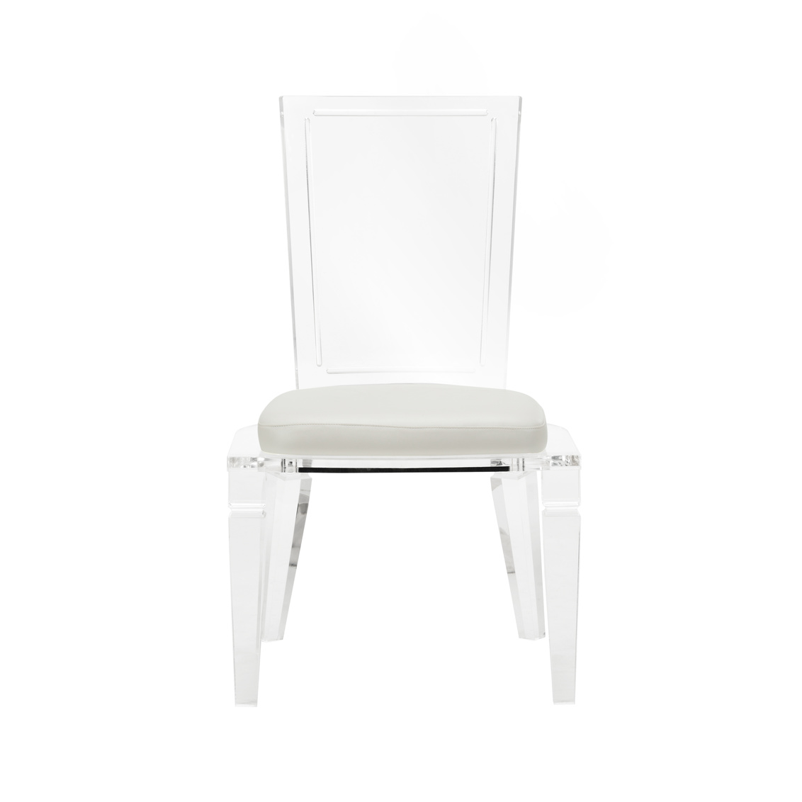 Wildwood - S’Asseoir Chair in Clear/White, Acrylic/Leather