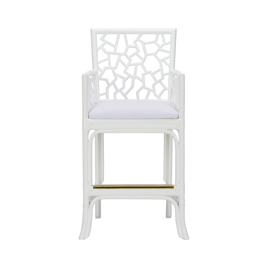 Wildwood - Catania Stool in White, Rattan