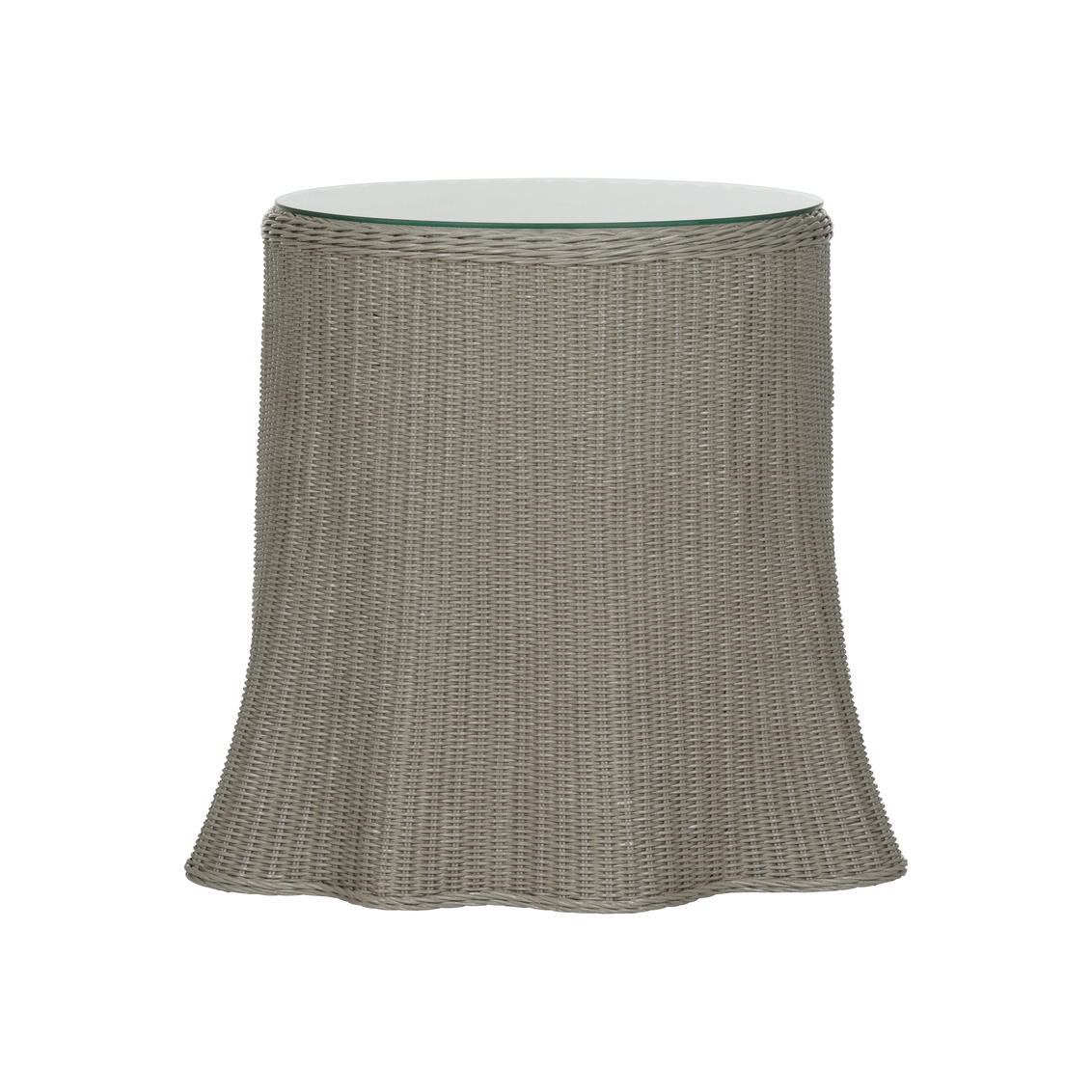 Wildwood - Savannah End Table in Gray/Clear, Wicker/Glass