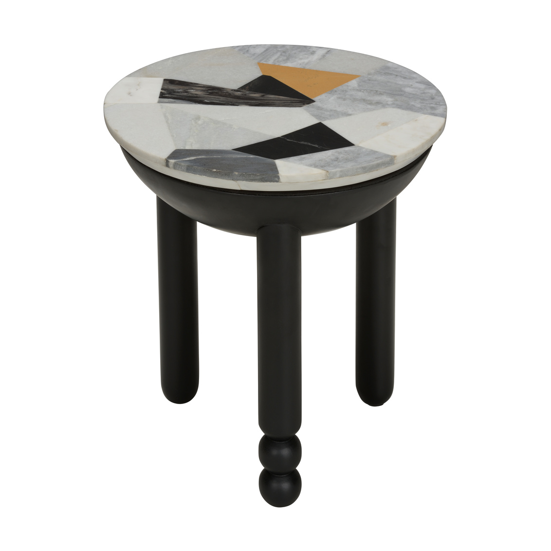 Wildwood - Massimo Accent Table in Natural Black/White/Gray/Yellow, Marble