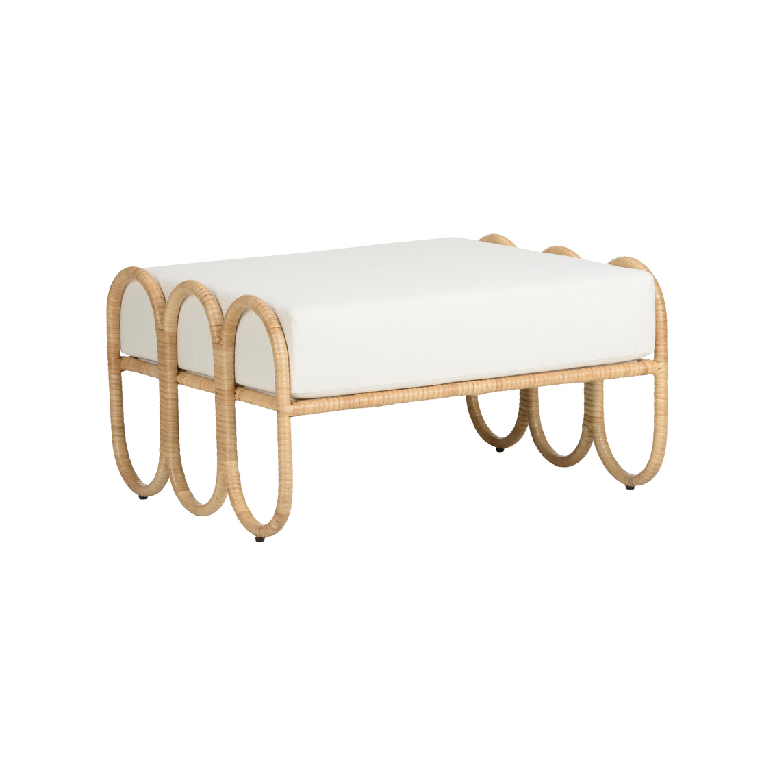 Wildwood™ Cuixmala Ottoman - Natural/Off White, Rattan