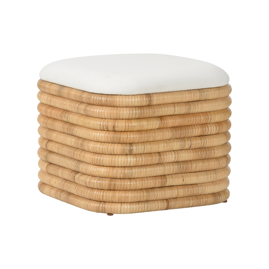 Wildwood™ Sofia Ottoman - Natural/Off White, Rattan