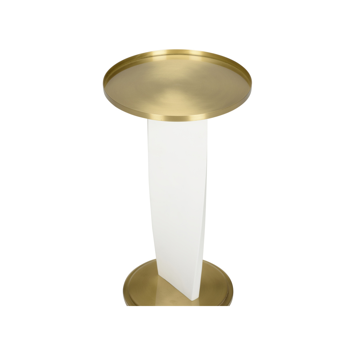 Wildwood™ Elin Drinks Table - Matte White/Brass