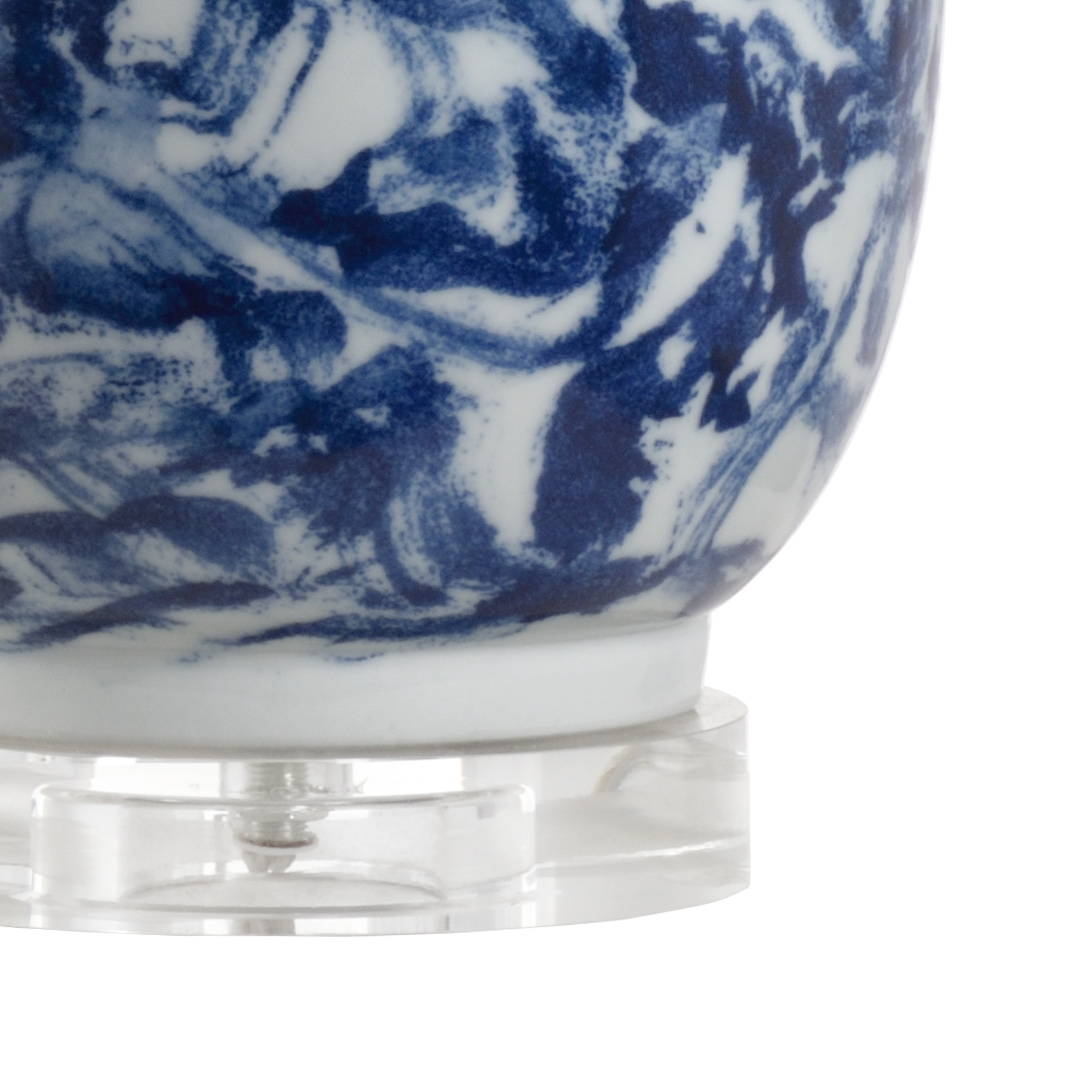 Wildwood - Belle Lamp in Blue/White Glaze, Ceramic/Porcelain