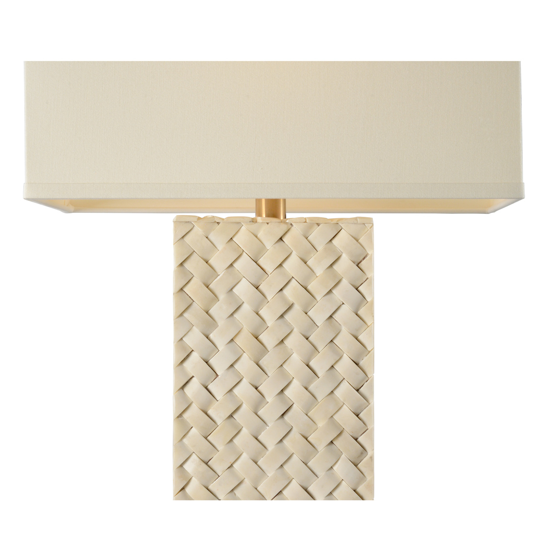 Wildwood - Hanson Herringbone Stone Lamp in Natural White