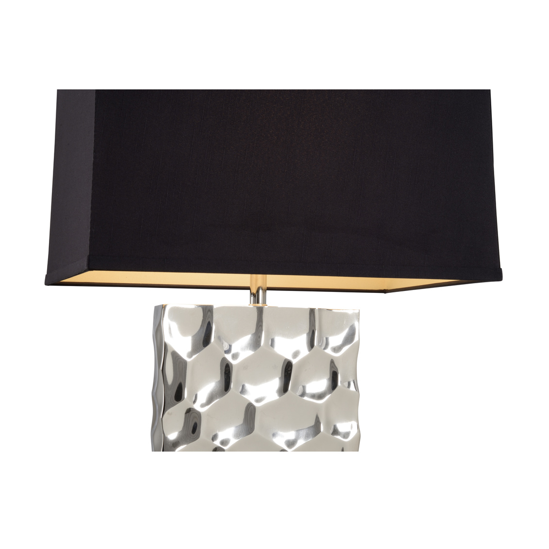 Whiteline Hammered Honeycomb Lamp in Polished Nickel