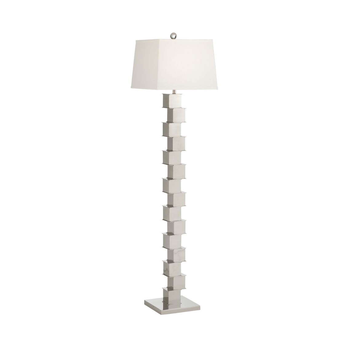 Whiteline The Square Mile Floor Lamp - Polished Nickel