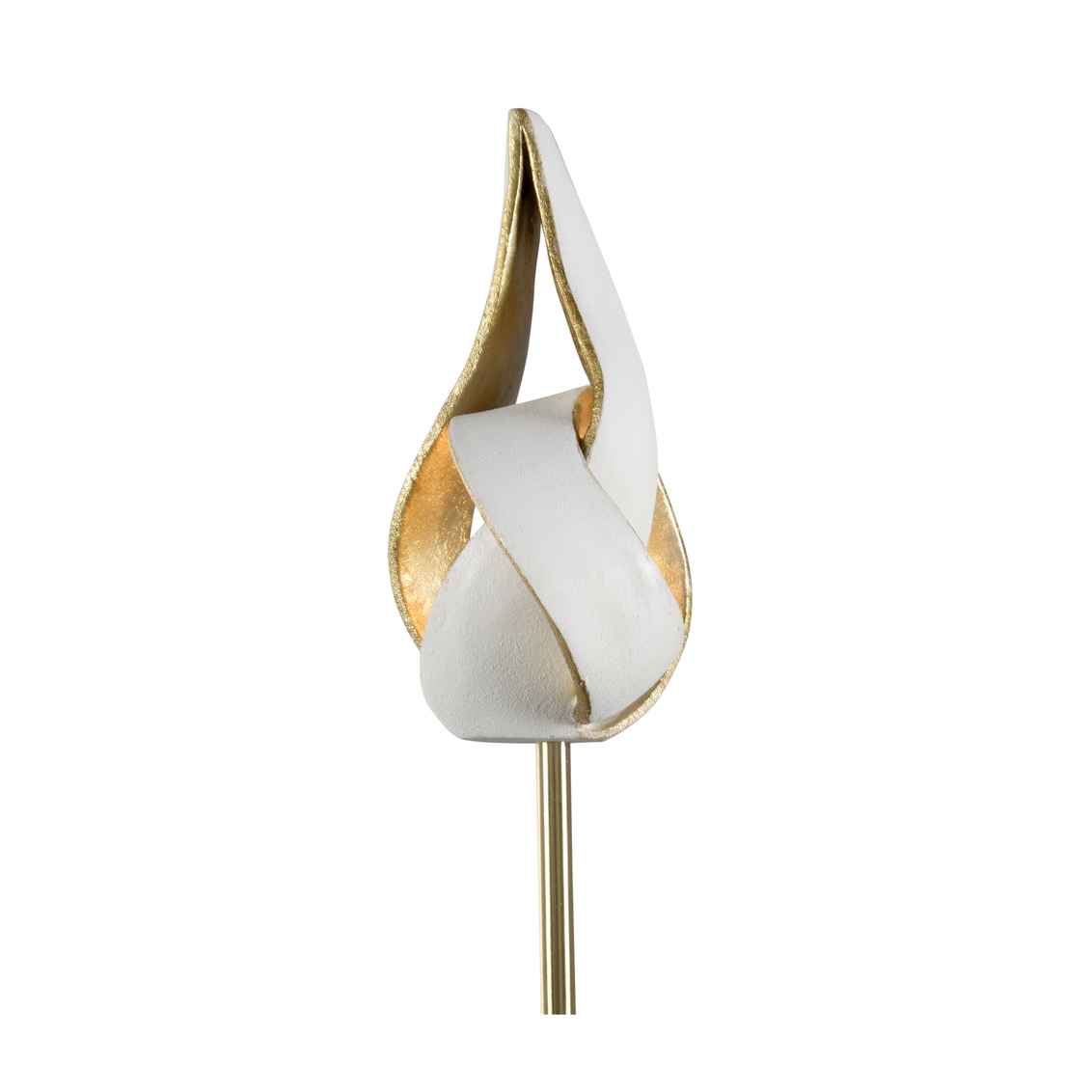 Wildwood - Twister Tear Lamp in White/Gold Plaster, Resin