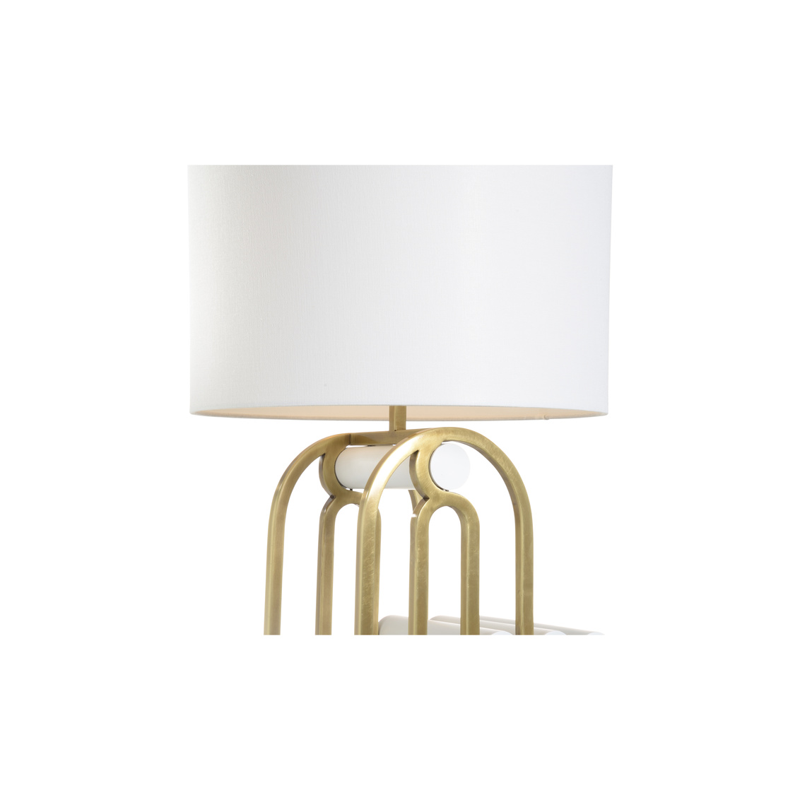 Wildwood - Cinzia Lamp in Antique Brass/Matte White, Metal