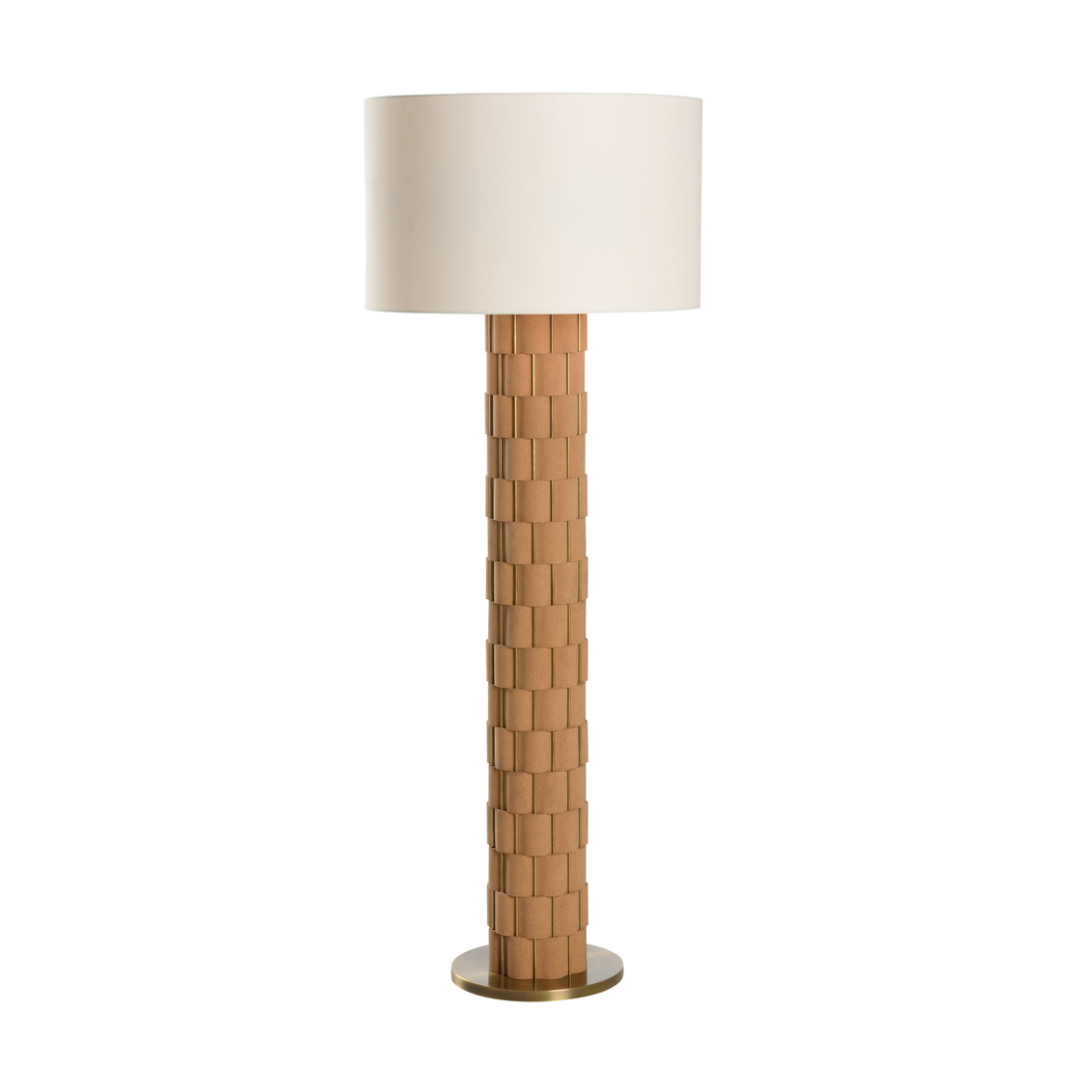 Wildwood - Loire Floor Lamp in Natural/Antique Brass, Cork